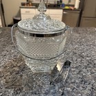 Vtg Anchor Hocking Wexford Crystal Ice Bucket Cookie Jar Large Clear Glass  — photo 1