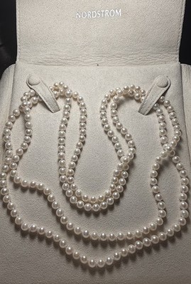 Estate Find! Vintage String Of Pearls In Suede Container Nordstrom LOOK