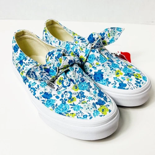 Scarpe Vans bambini autentiche annodate Ditsy floreali blu vero bianco taglia 13 0K NUOVE