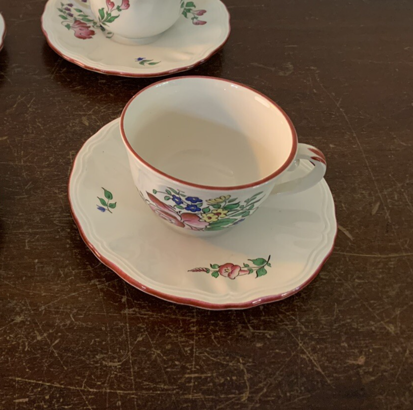 Lunéville Porcelain Coffee Set (Price For 1 Cup And Plate)