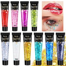 10 Colors Body Glitter,Face Glitter Makeup for Kids Women,Sparkly Chunky Hair...