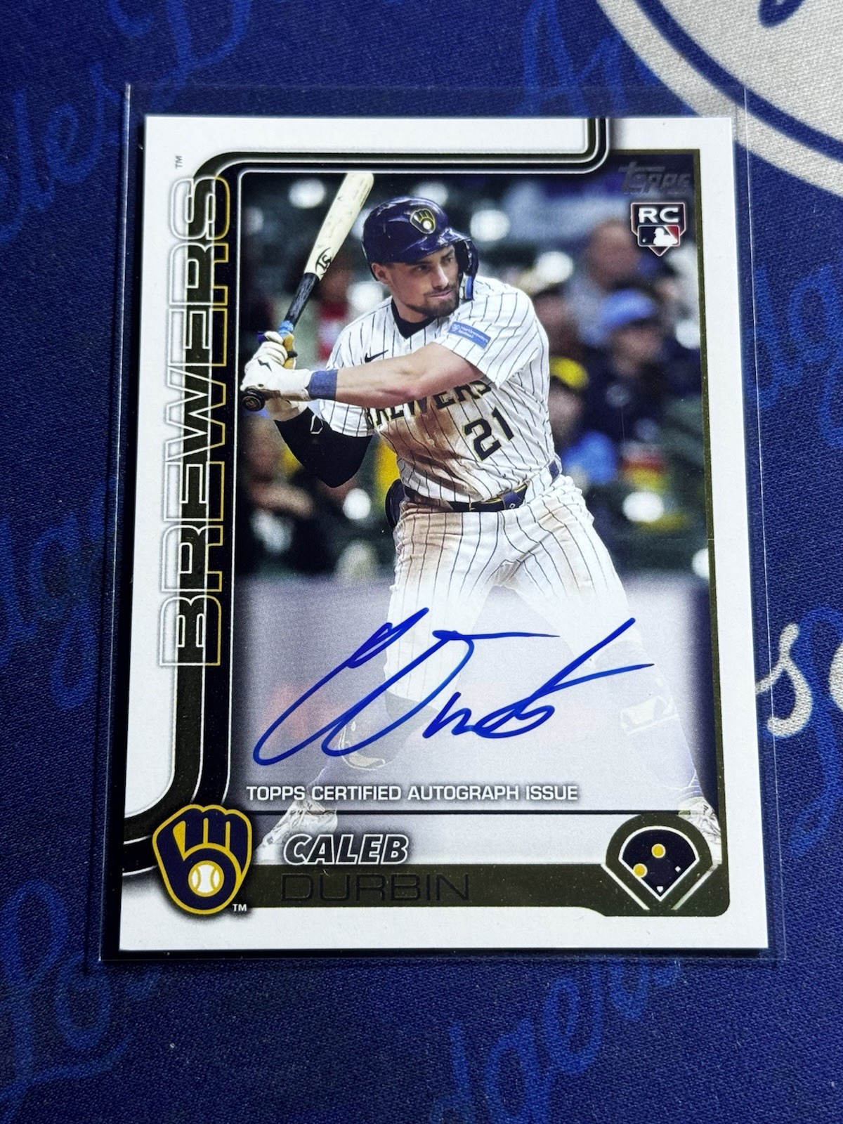 2025 Topps Update Caleb Durbin Real One Auto RC Rookie #US170 Brewers