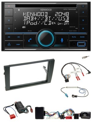 Kenwood CD 2DIN DAB USB Lenkrad Bluetooth Autoradio für Audi A4 2001-2008 Vollak
