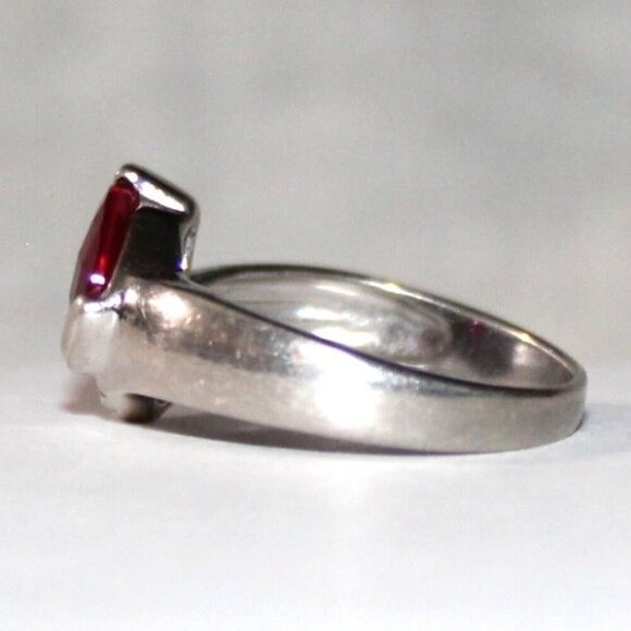 Sterling Silver Lab Created Ruby Ring - image 2