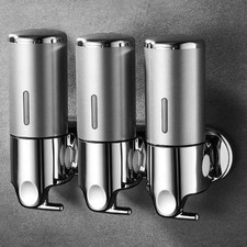 No-Drill 3 Pack 500ml Wall Mounted soap Dispenser for Bathroom and Silver-1