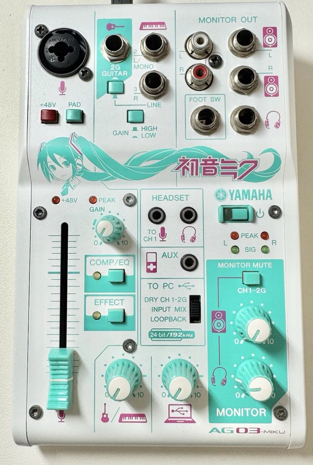 YAMAHA AG03 MIKU Audio Mixer Hatsune Miku Edition Used - Image 4 of 4