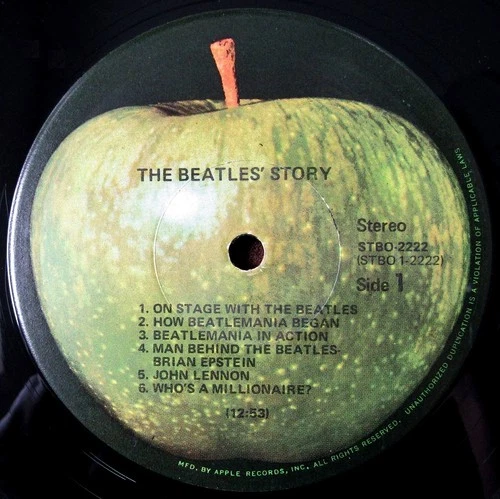 Beatles’ Story 2LP 1975 Apple Scrolling All Rights/Orange Straight Transfer, EX!