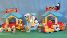ELC Happyland Zoo With Train, 3 Enclosures, Animals & People Figures.