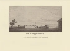 1976 Vintage CALIFORNIA "SUTTER'S FORT, SACRAMENTO CA. 1847" Lithograph 105
