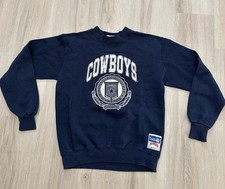 Vintage Dallas Cowboys Nutmeg Sweatshirt Blue Youth Size Large Made In USA