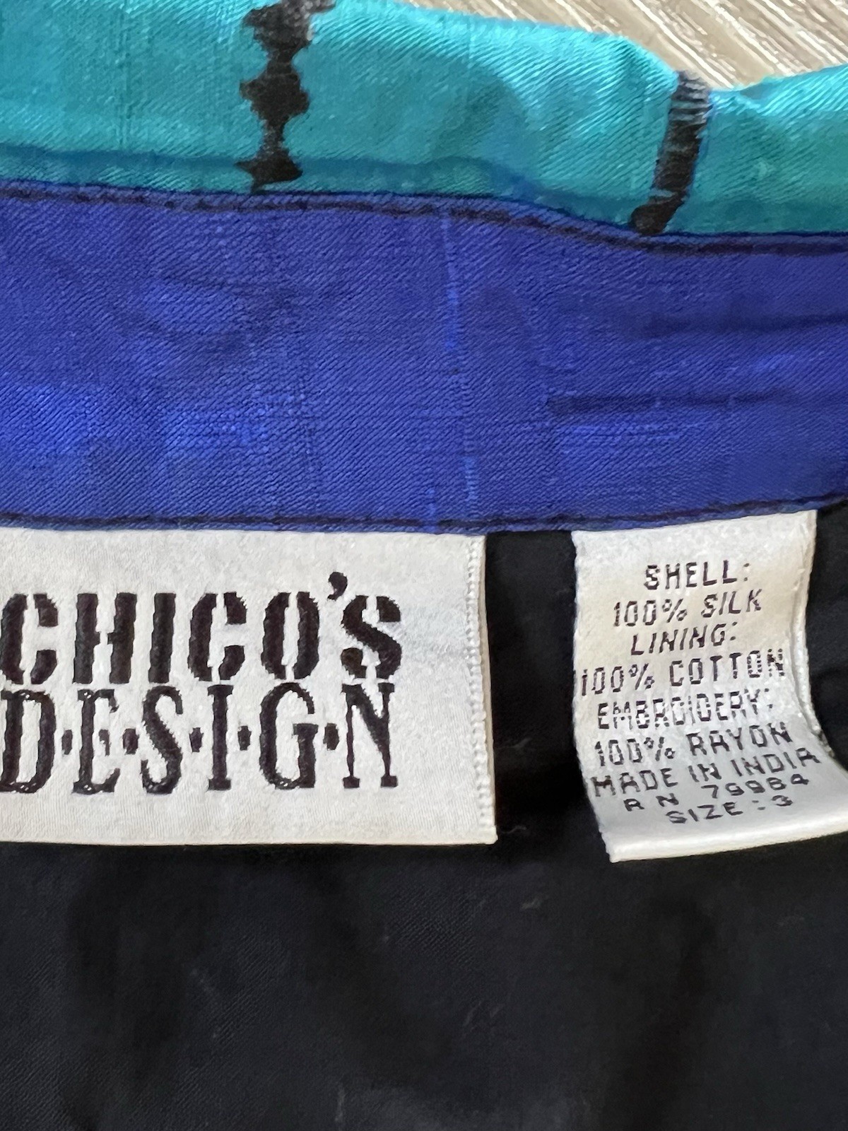 VTG 100% SILK Sequin Patchwork Jacket Shacket Emb… - image 9