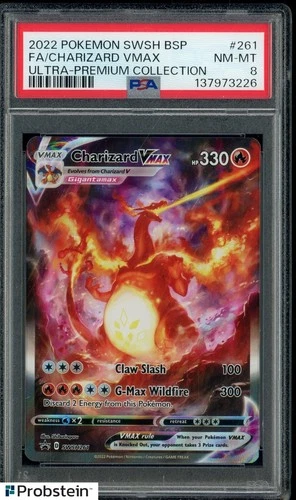2022 Pokemon SWSH BSP #261 FA Charizard VMAX Ultra Premium Collection PSA 8