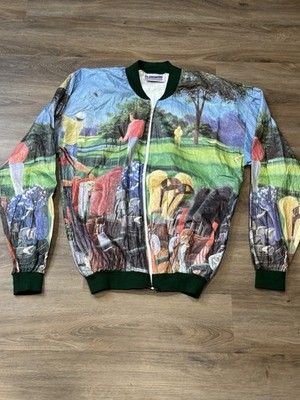 Vintage TYVEK Ty-Breakers Golf NOVELTY Design Windbreaker Coat Jacket Size XL