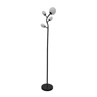 Modern Tree Floor Lamp with Opal Glass Shades - 3000K Warm White LED Bulbs