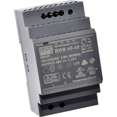 MEAN WELL HDR-60-48 Hutschienen-Netzteil (DIN-Rail) 48 V/DC 1.25 A 60 W Anzahl
