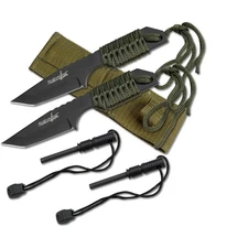 Everyday Carry Survival Knife Set - Fixed Blade with Nylon Sheath & Firestarter