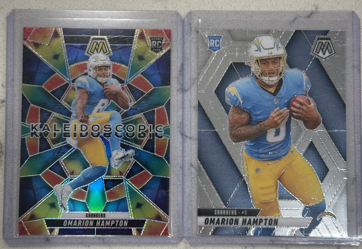 2025 Panini Mosaic Omarion Hampton RC Kaleidoscopic Case Hit + Base Mosaic