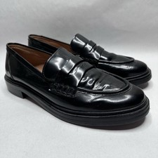 Madewell The Vernon Womens Chunky Loafer Sz 9.5 True Black Leather Slip-On Shoes