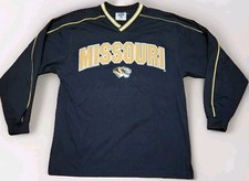 LEE SPORT Sweatshirt Missouri Tigers Men's L Large Black V Neck Embroidered VTG
