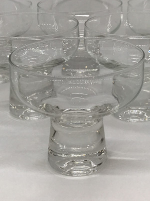 Vintage Crown Regis Bubble stem Champagne Coupe Glass c1970s (EACH)