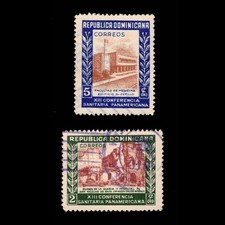 Dominican Republic, Scott 444-445, Church & School, 1950, used, 115519