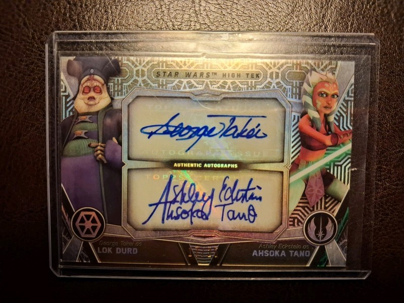 2017 Topps Star Wars High Tek Dual Auto George Takei and  Ashley Eckstein 17/25