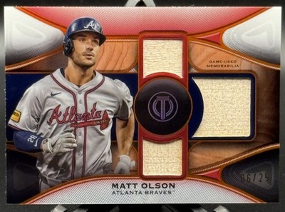 2025 Topps Tribute - Triple Relics Matt Olson #TTR-MO Orange /25 
