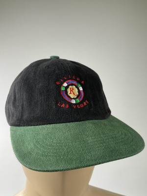 Vintage Riviera Las Vegas Casino Black Green Adjustable Hat Cap Slot Machine