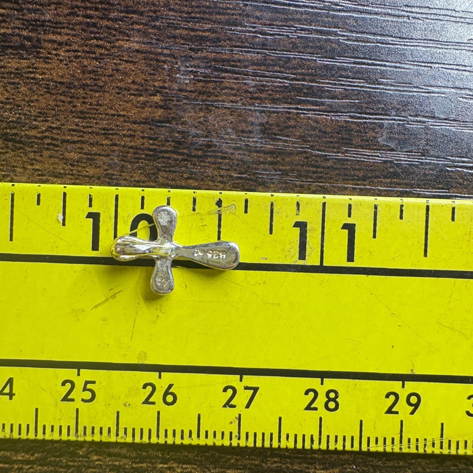 VTG Solid Sterling Silver 925 Rounded Cross Penda… - image 9