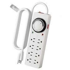 8 Outlet Surge Protector with Mechanical Timer - 4 Timed 4 Always-On