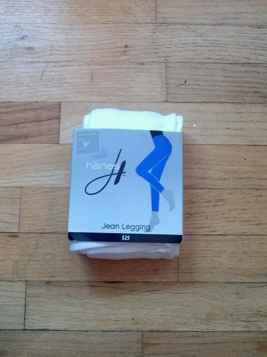 Nwt HANES womens jean leggings white  S