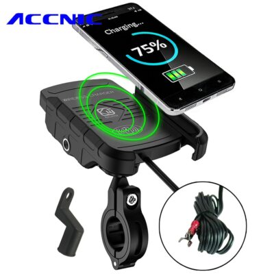 ACCNIC 7.5W & 10W chargeur sans fil moto support de téléphone portable