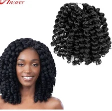 8" Jamaican Bounce Curly Hair Jumpy Wand Curls Twist Braids Crochet Hair Extensi