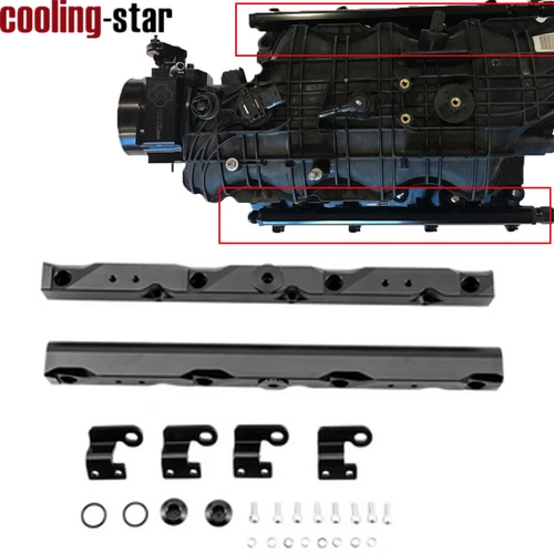 Fit 2007-2014 TBSS Aluminum Chevy Truck 5.3L Manifold Fuel Rails W/ Brackets
