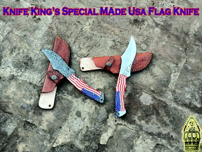 Custom Handmade Special Knife King's Made Stunning  American Flag Knife Set 