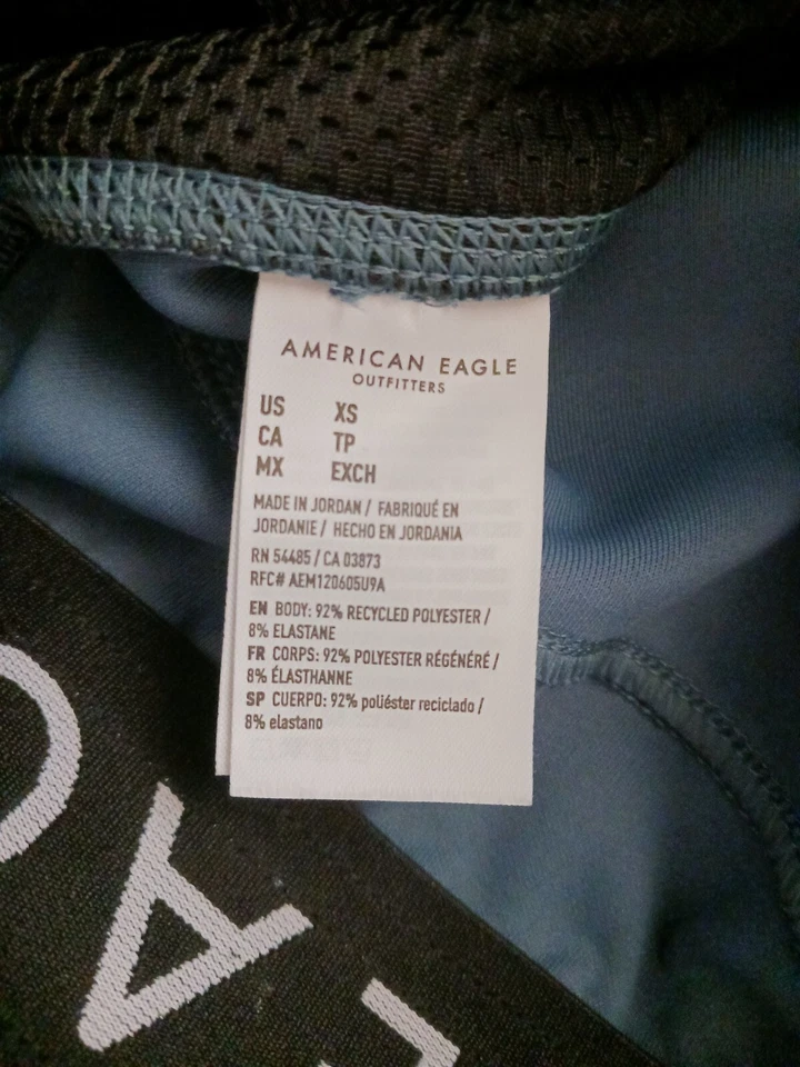 Pantalones Cortos American Eagle Cintura Elástica Cordón Para Hombre XS 28 Azul Gris Camuflaje Foto 3 de 4