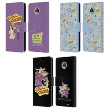OFFICIAL COW AND CHICKEN GRAPHICS LEATHER BOOK WALLET CASE FOR MOTOROLA PHONES