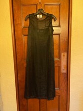 Vintage DKNY Sheer Black Dress w/ Sheer Sleeveless Floral Patterned Cover Dress