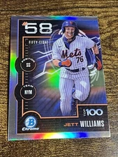 JETT WILLIAMS 2025 Bowman Top 100 Prospect #BTP-58 Mets Silver Refractor