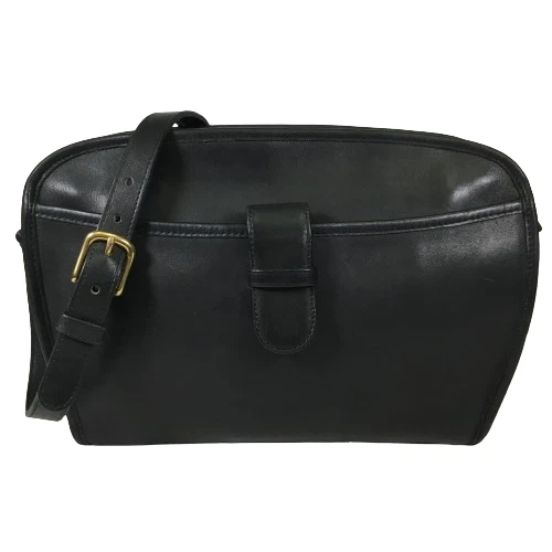 Borsa a tracolla Coach Brighton vintage in pelle nera borsa 9895 made USA