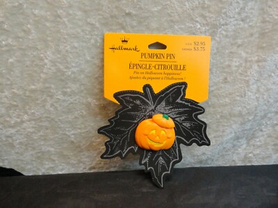 Hallmark Halloween Jack O' Lantern Pumpkin CERAMIC PIN BACK NIP NICE | eBay