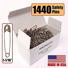 Safety Pins 1440 per Lot BRAND NEW Size 1-1/16" ***Made in USA*** Free Shipping