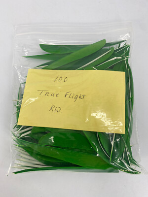 100 PACK TrueFlight 5'' Inch Archery Feathers Right Wing Parabolic Cut Green NEW