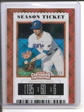 2019 Contenders Draft Picks Jonathan India Season Ticket Diamond Insert Card /15