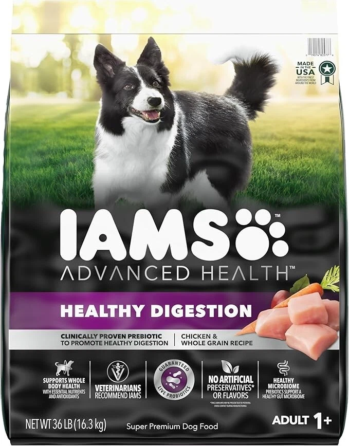 Iams Advanced Health Adult Healthy Digestion Dry Dog Food with Real Chicken