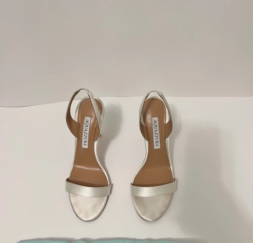 Sandalias Aquazzura satinadas 35,5 blancas Foto 3 de 4