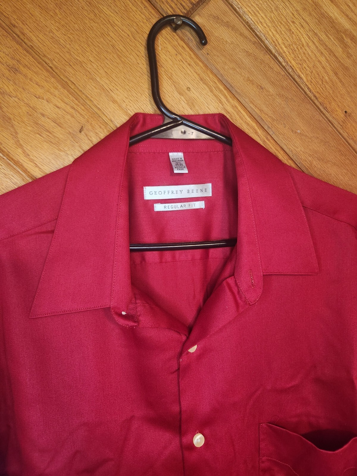 Geoffrey Beene solid red regular fit button down … - image 2
