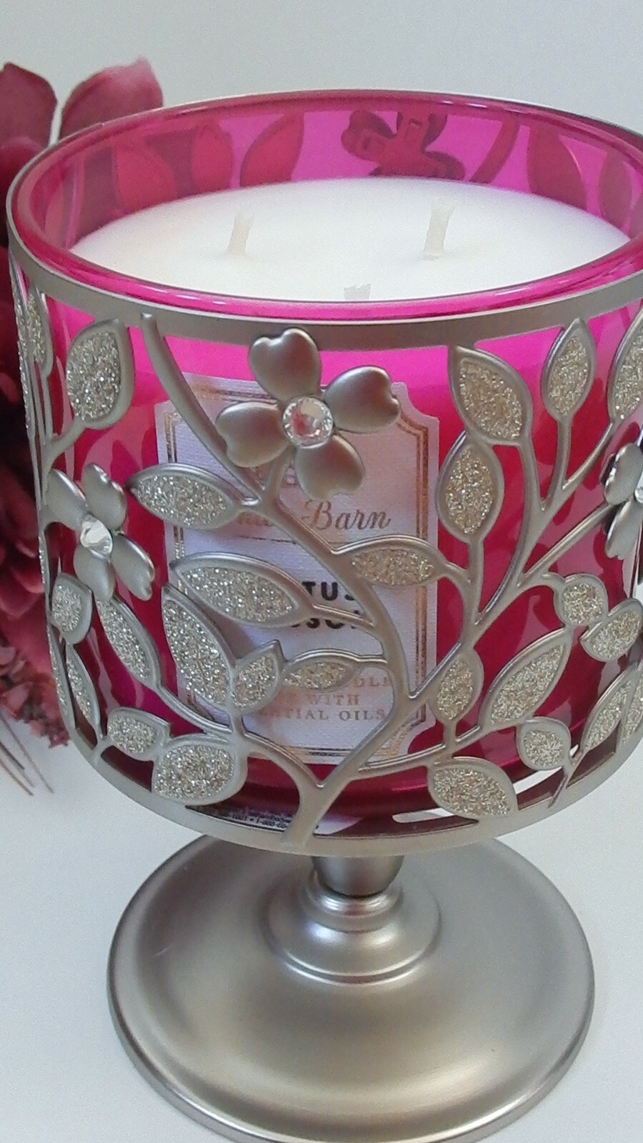 Bath & Body Works Dogwood Pedestal 3 Wick Candle Sleeve Holder for sale