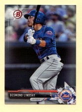2017 Bowman Draft Desmond Lindsay #BD-142 baseball card Mets Pre Rookie