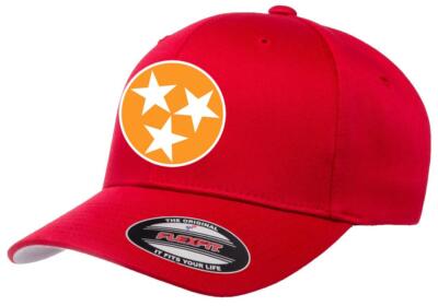 Tennessee Flag Tri Star Roundel Orange Logo Flexfit 6277 Fitted Hat Cap